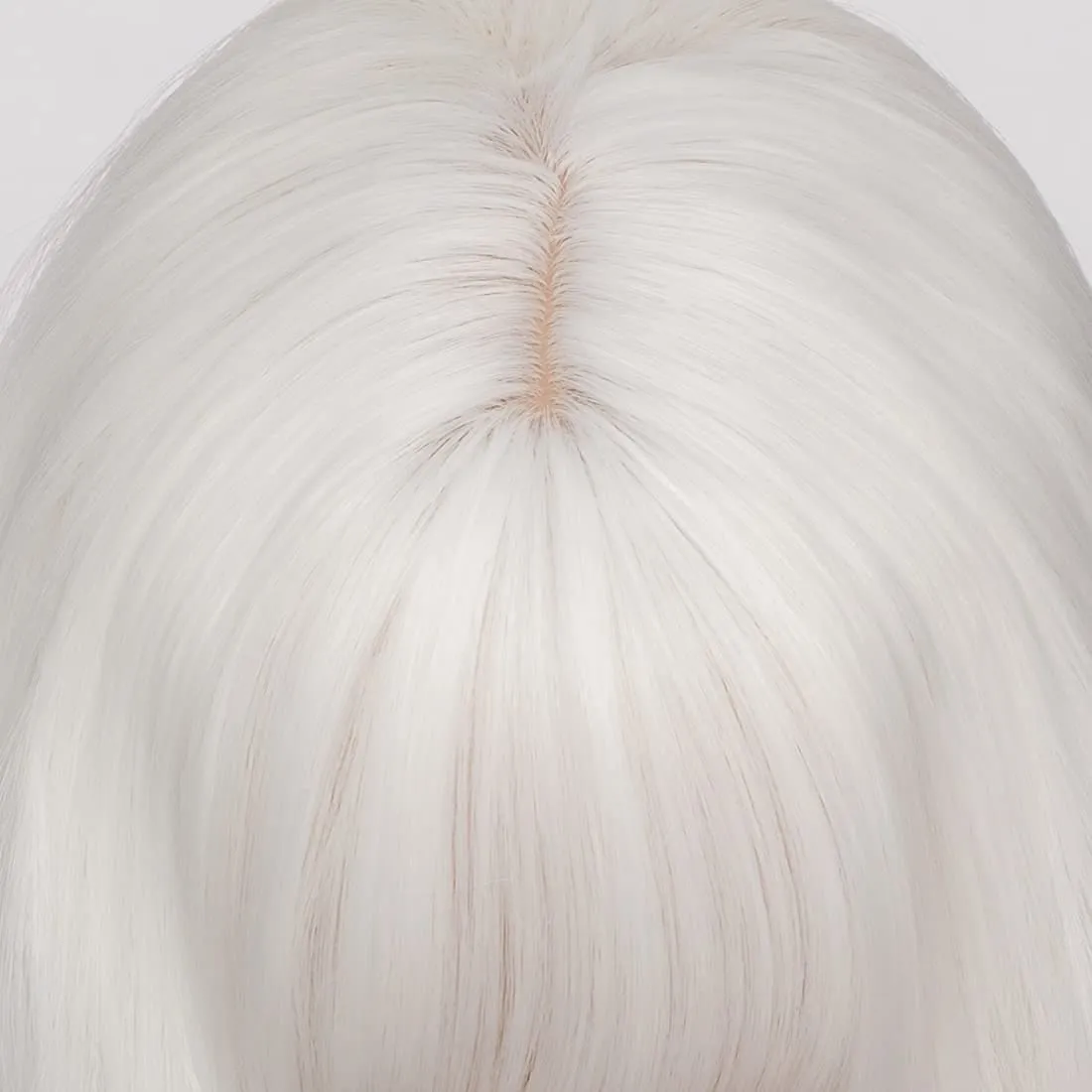 Women's White Wig 22''Long Curly Wavy Wig Shoulder Length Flat Bangs Wig For Women Girl Cosplay Party Halloween Wig Cap Included (22''White)