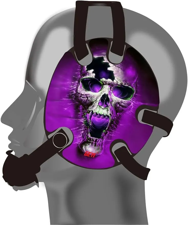 Wrestling Headgear Purple Fire Skull Stickers(Adult)