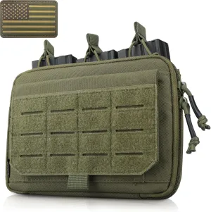 WYNEX Molle Admin Pouch of Kangaroo Style, Tactical Utility Tool Pouch with Mag/Zipper Strip Insert Modular EDC Medical Bag Organizer Attachment Patch Included