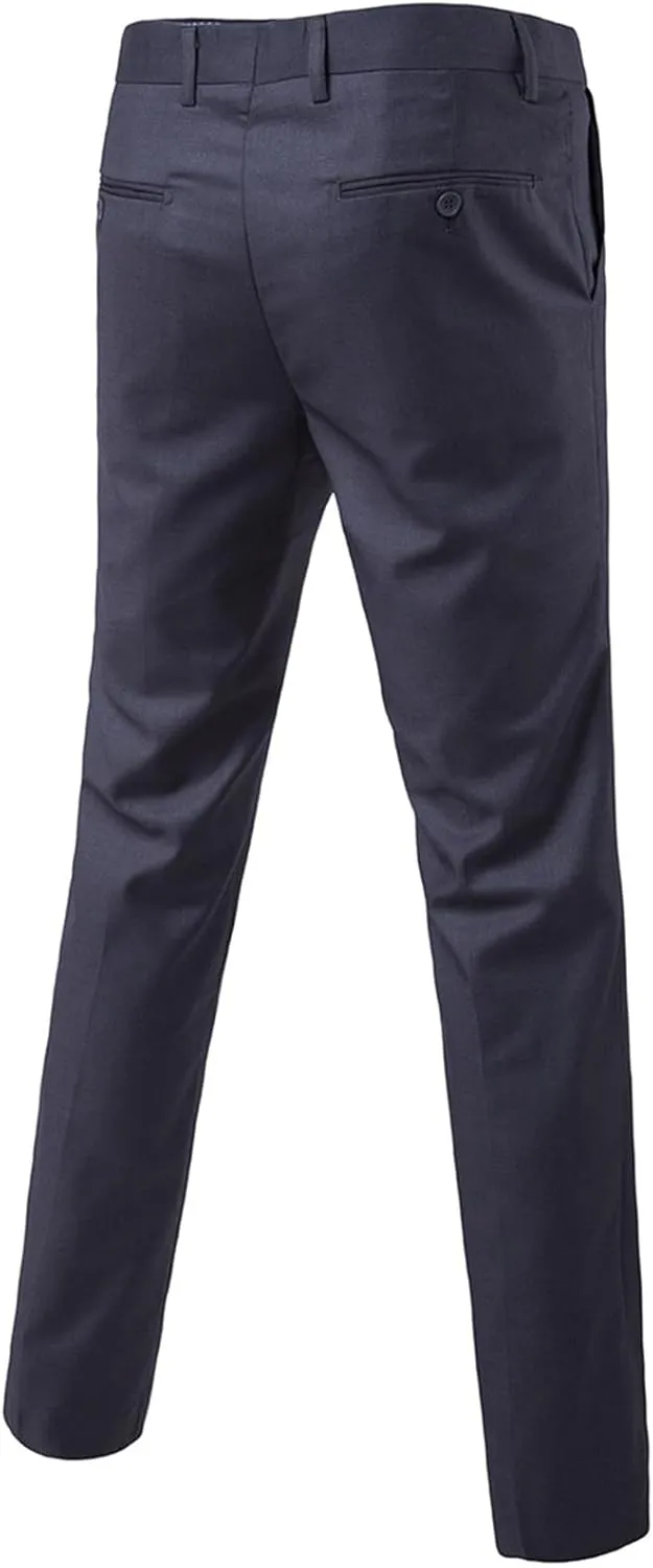 XIAXOGOOL Mens Dress Pants Classic Slim Fit Flat Front Straight Leg Pants Business Work Casual Trousers with Pockets