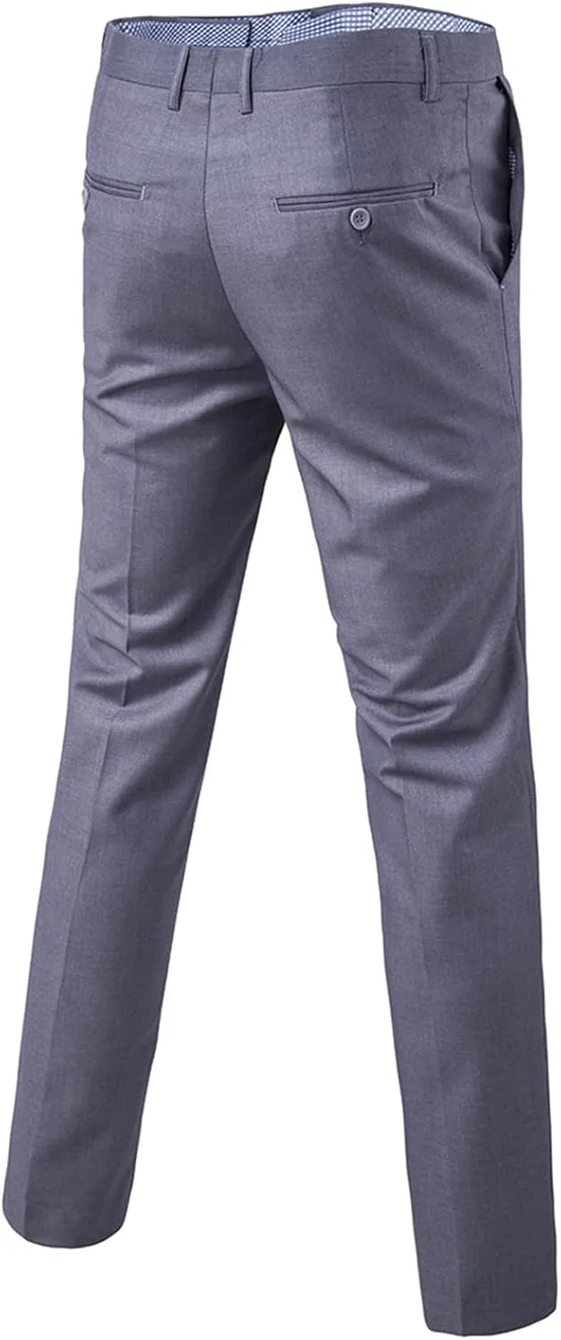 XIAXOGOOL Mens Dress Pants Classic Slim Fit Flat Front Straight Leg Pants Business Work Casual Trousers with Pockets