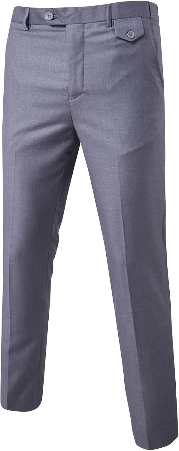 XIAXOGOOL Mens Dress Pants Classic Slim Fit Flat Front Straight Leg Pants Business Work Casual Trousers with Pockets