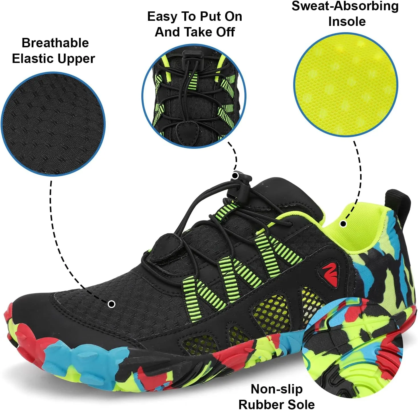 XIHALOOK Athletic Hiking Water Shoes Womens Mens Quick Dry Barefoot for Beach Walking Kayaking Surfing Training