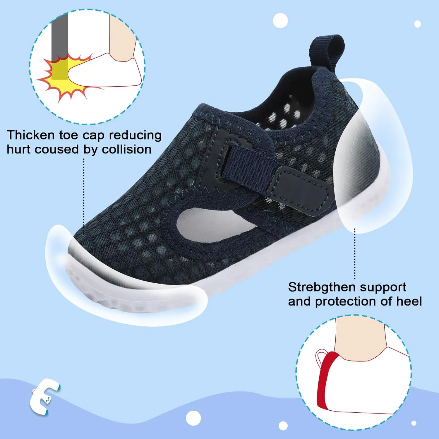 XIHALOOK Toddler Water Shoes for Boys Girls Kids Quick Dry Aqua Skin Barefoot for Beach Swim Pool River
