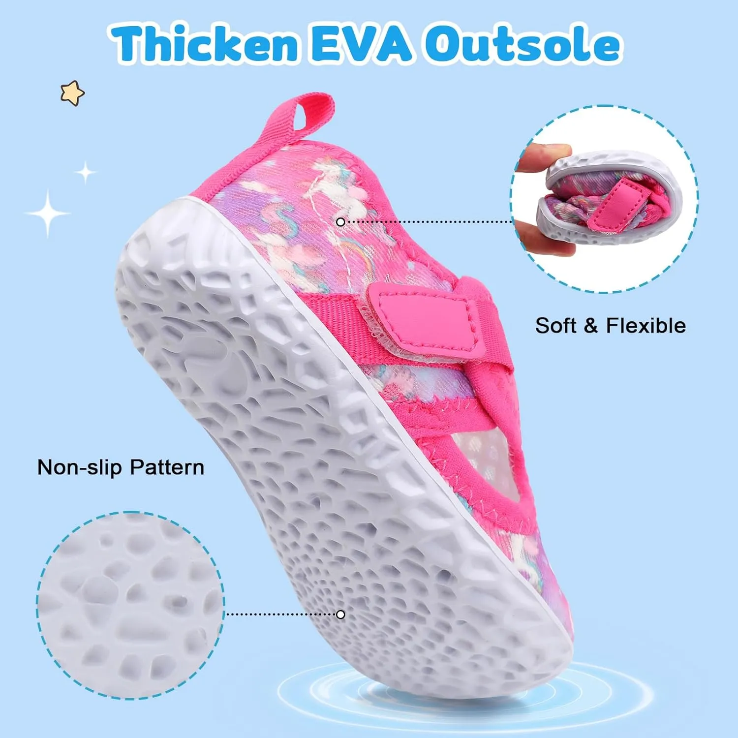 XIHALOOK Toddler Water Shoes for Boys Girls Kids Quick Dry Aqua Skin Barefoot for Beach Swim Pool River