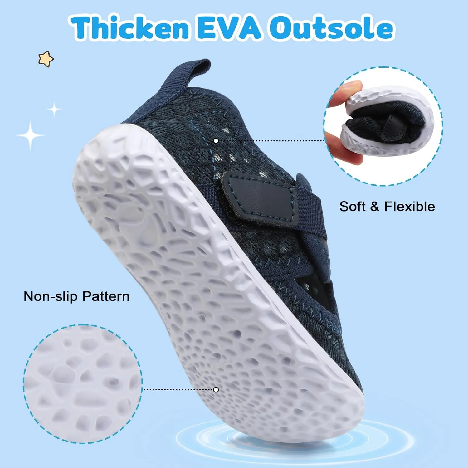 XIHALOOK Toddler Water Shoes for Boys Girls Kids Quick Dry Aqua Skin Barefoot for Beach Swim Pool River