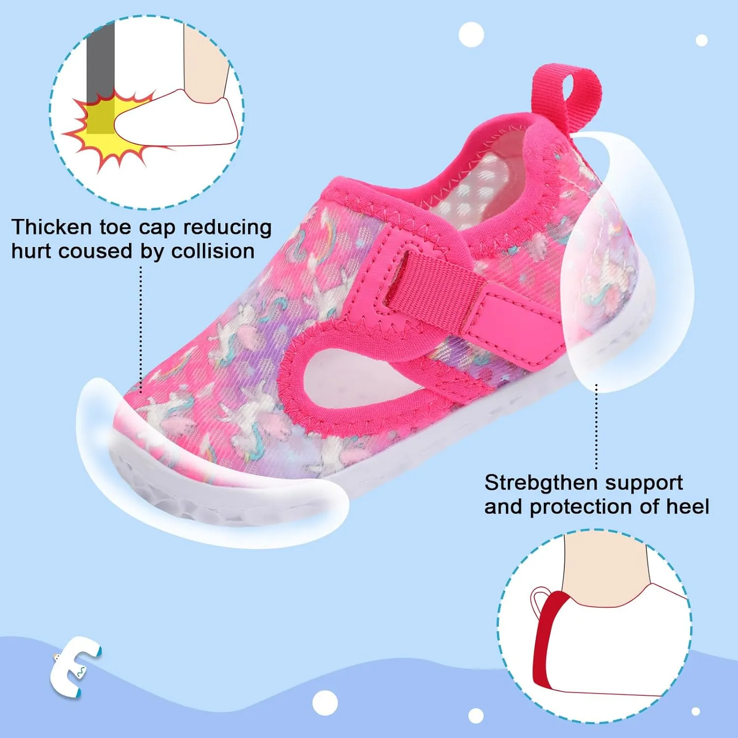 XIHALOOK Toddler Water Shoes for Boys Girls Kids Quick Dry Aqua Skin Barefoot for Beach Swim Pool River