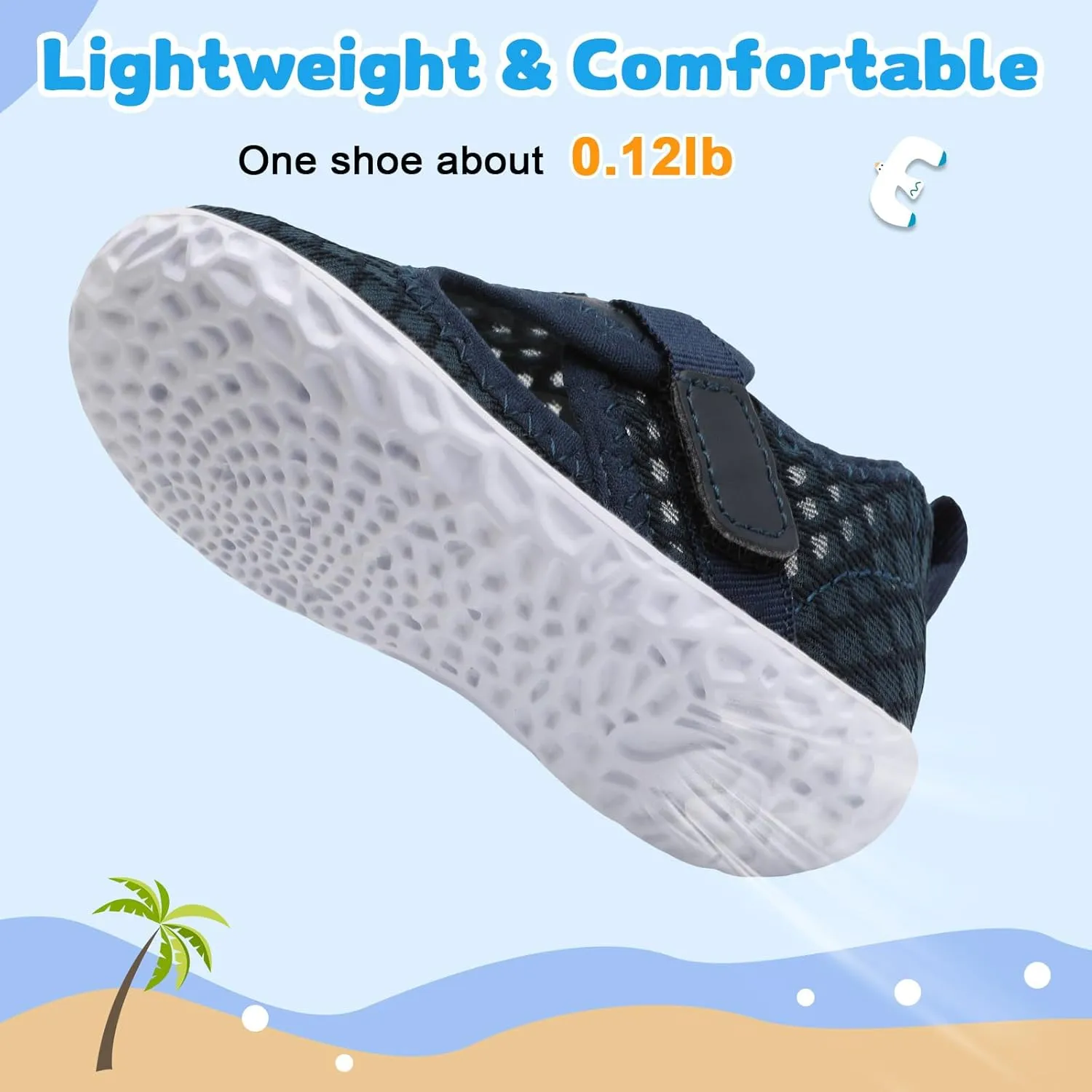 XIHALOOK Toddler Water Shoes for Boys Girls Kids Quick Dry Aqua Skin Barefoot for Beach Swim Pool River