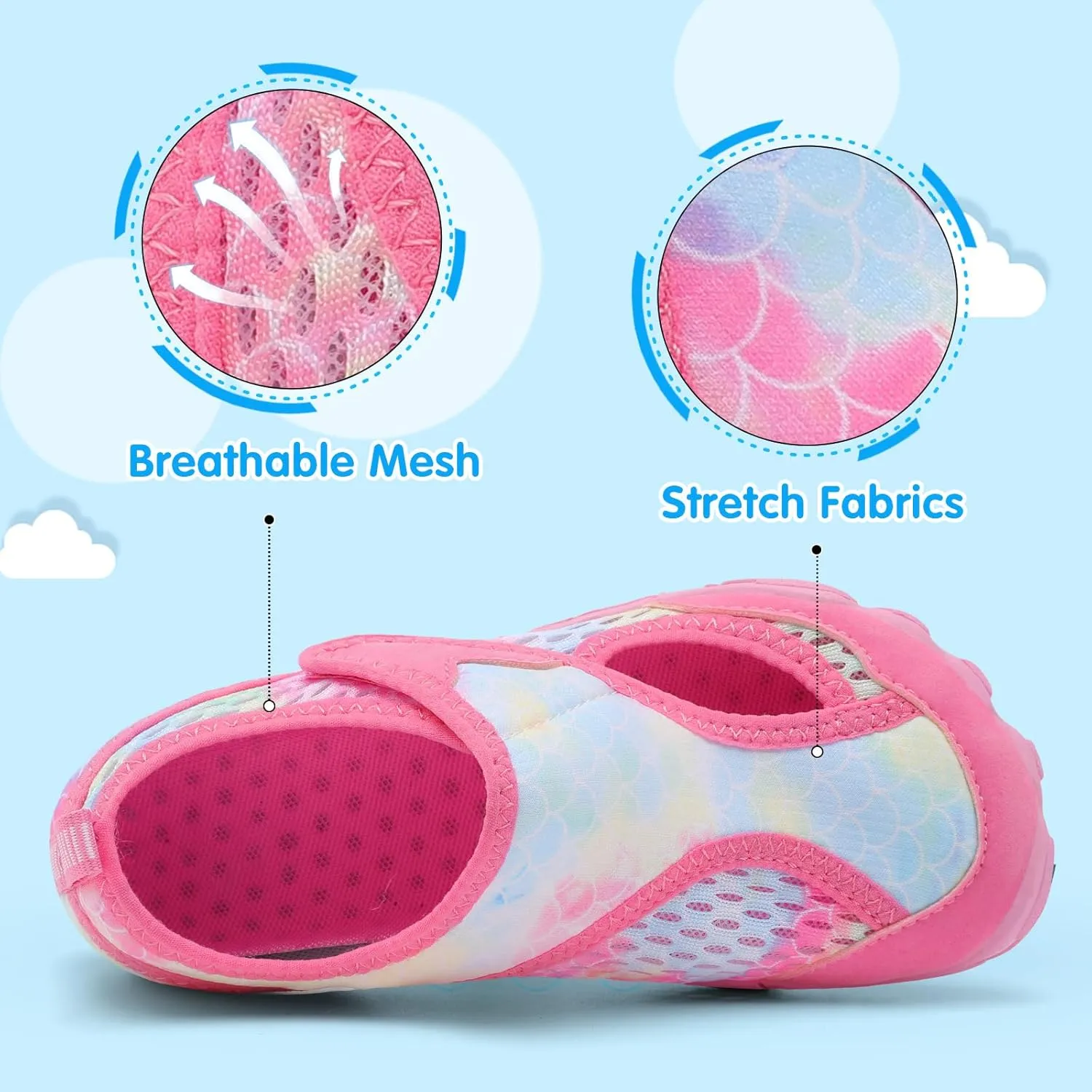 XIHALOOK Water Shoes for Kids Boys Girls Wide Toe Barefoot Quick Dry for Beach Swim Pool Surf Aqua Sports