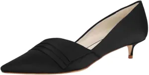 XYD Womens Business Heels for Work Professional Closed Pointy Toe Slip On Kitten Pumps Office Dress Shoes