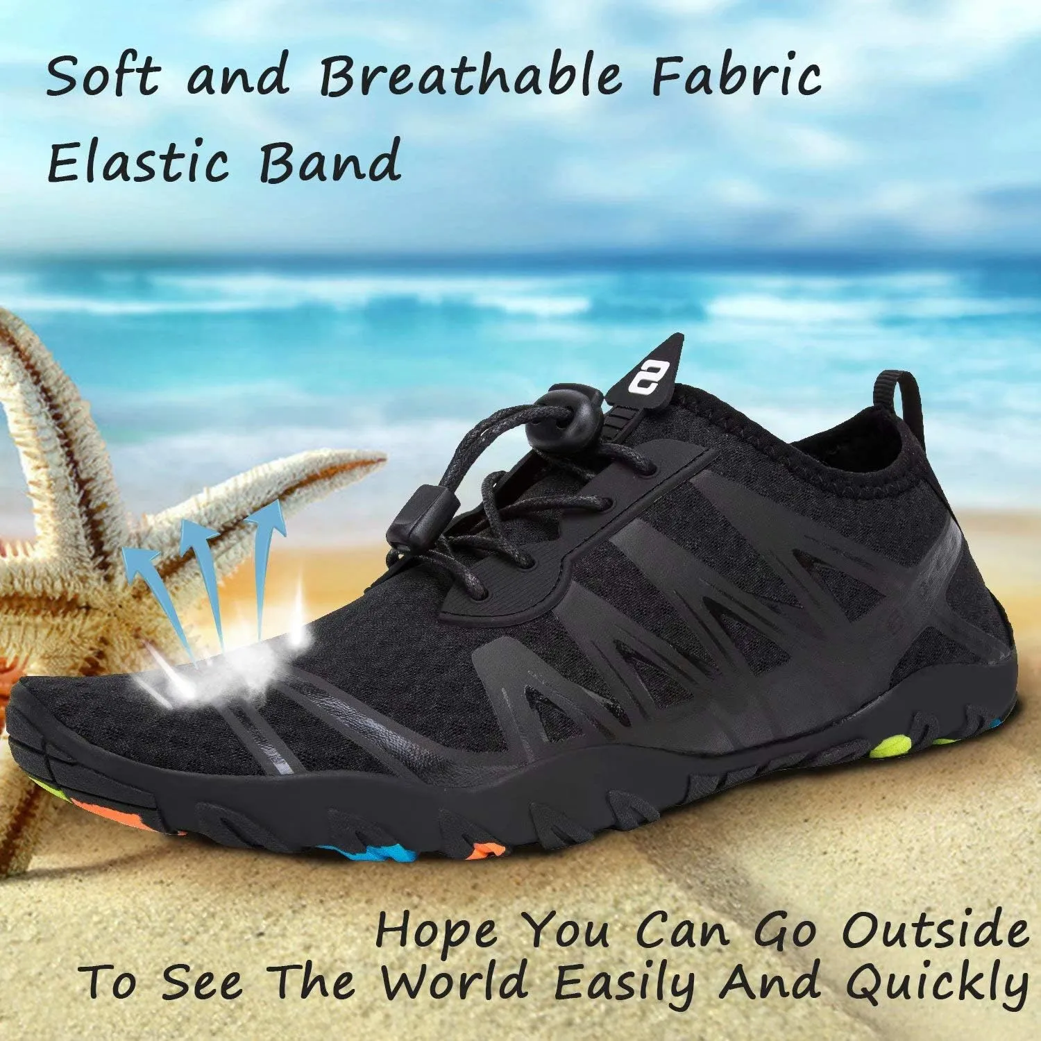 YALOX Water Shoes Men's Women's Swim Shoes Outdoor Beach Barefoot Quick-Dry Aqua Pool Socks Swimming Yoga Surfing Exercise