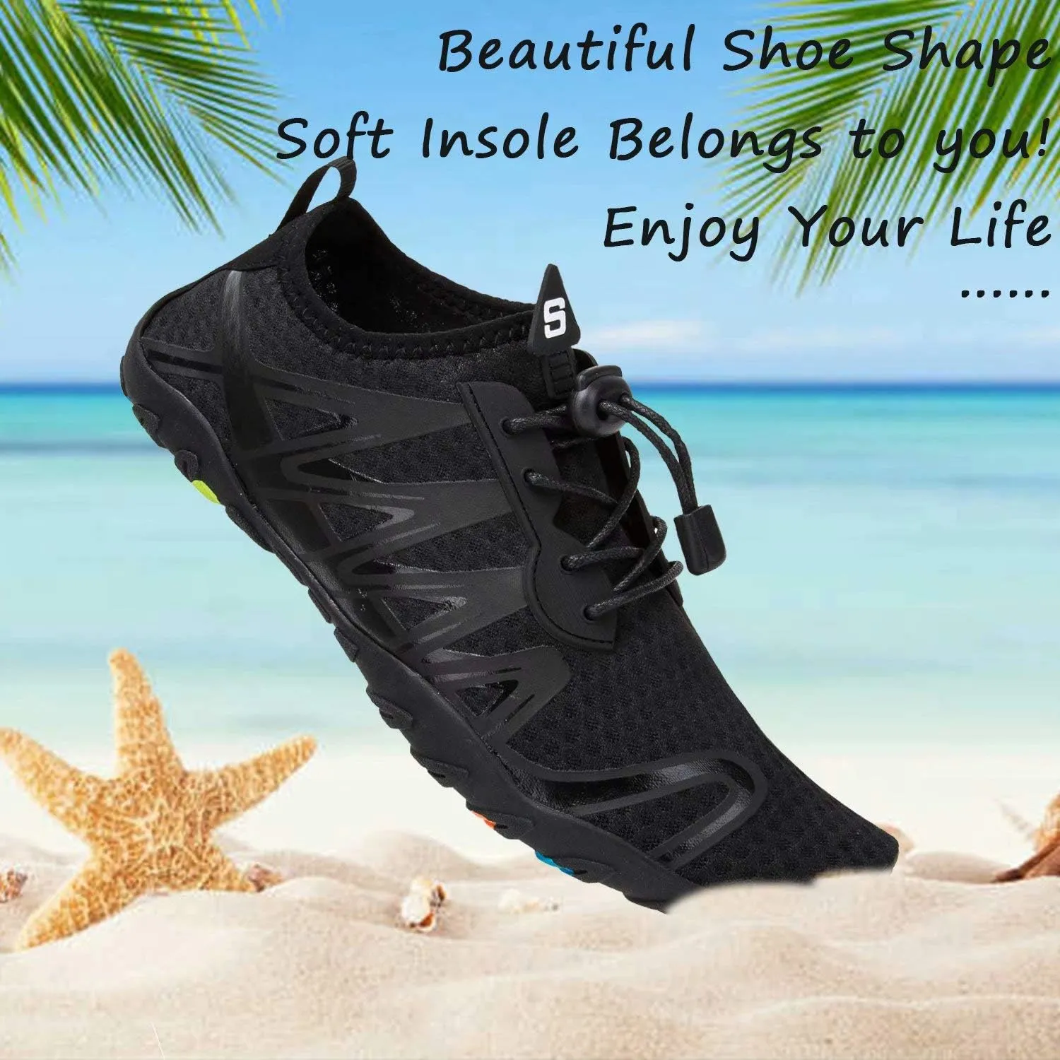 YALOX Water Shoes Men's Women's Swim Shoes Outdoor Beach Barefoot Quick-Dry Aqua Pool Socks Swimming Yoga Surfing Exercise