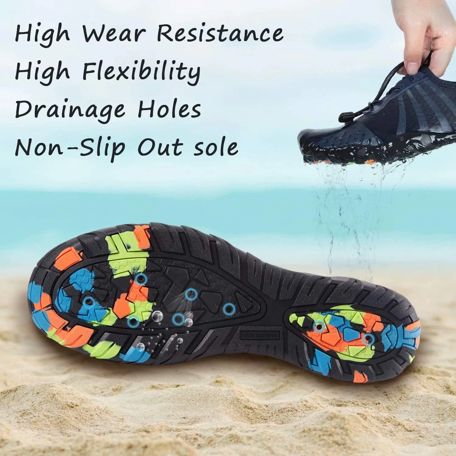 YALOX Water Shoes Men's Women's Swim Shoes Outdoor Beach Barefoot Quick-Dry Aqua Pool Socks Swimming Yoga Surfing Exercise