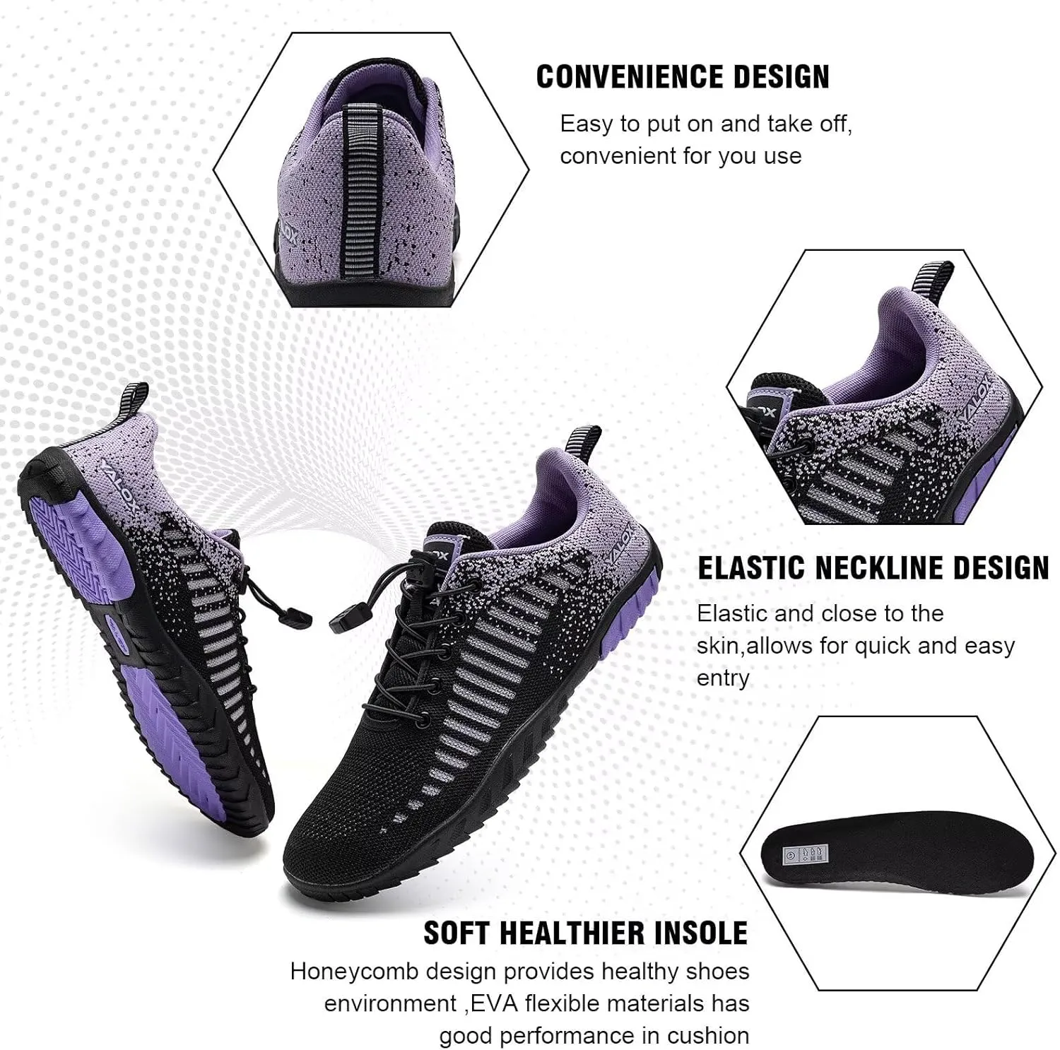 YALOX Water Shoes Men's Women's Swim Shoes Outdoor Beach Barefoot Quick-Dry Aqua Pool Socks Swimming Yoga Surfing Exercise