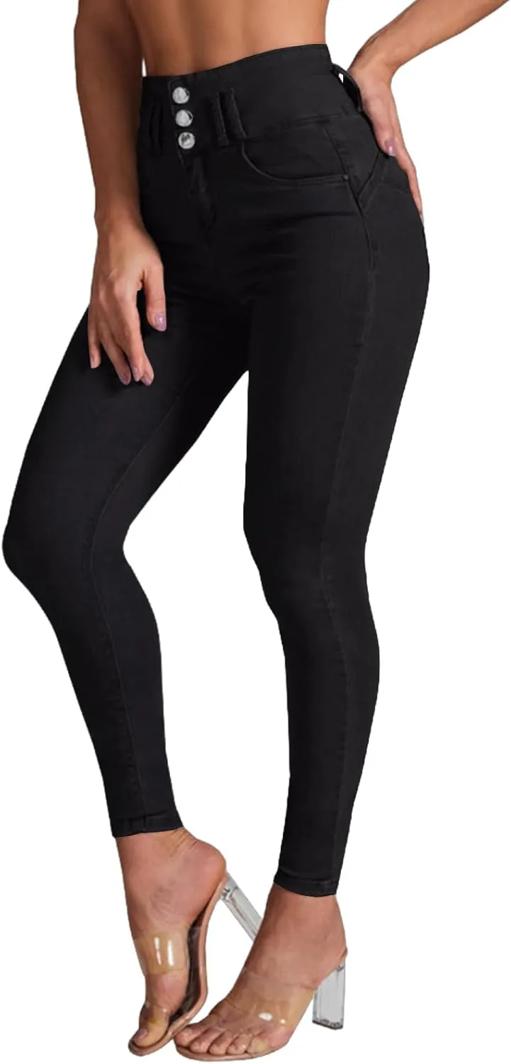 YUZIBAO Women's High Waist Skinny Stretch Jeans Shaping Butt Lifting Denim Pants