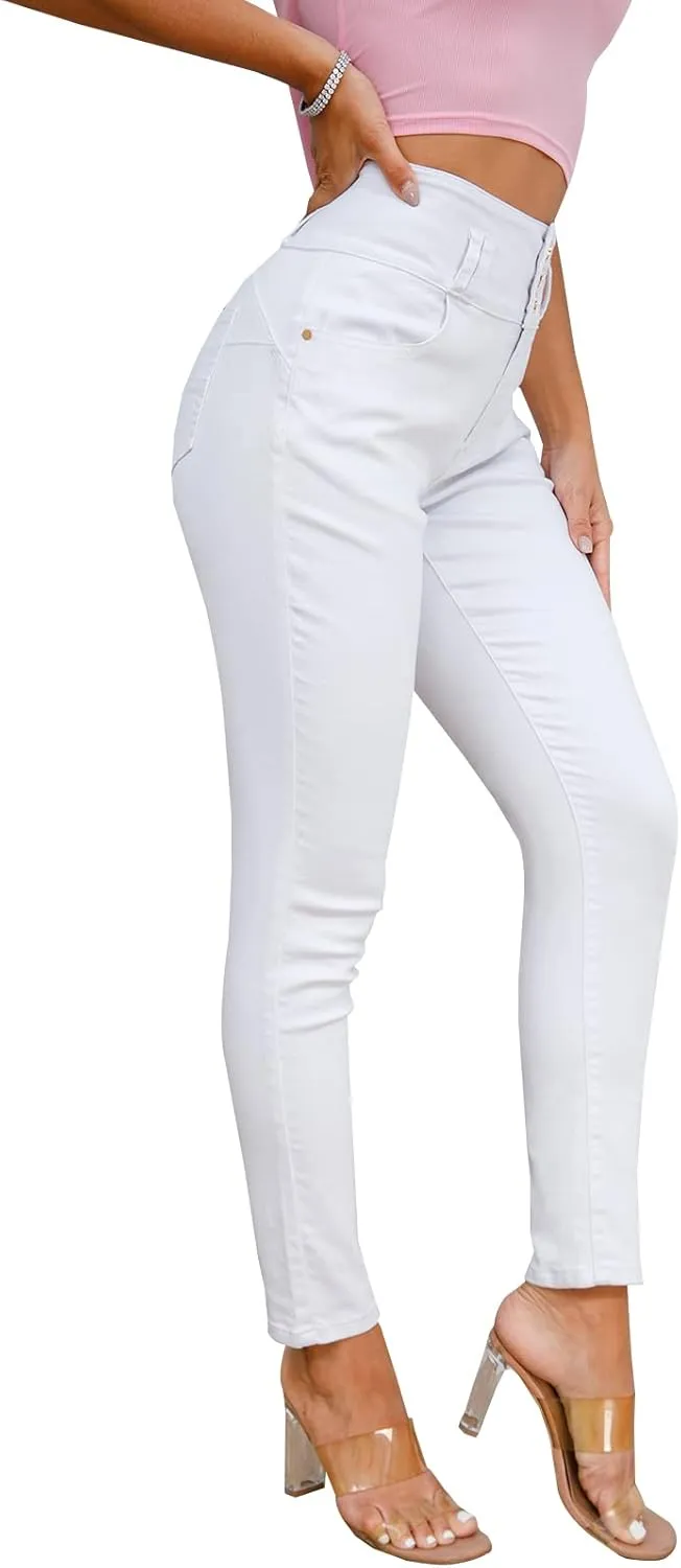 YUZIBAO Women's High Waist Skinny Stretch Jeans Shaping Butt Lifting Denim Pants