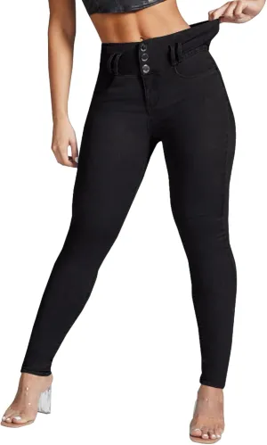 YUZIBAO Women's High Waist Skinny Stretch Jeans Shaping Butt Lifting Denim Pants
