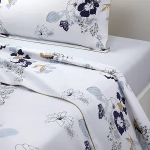 Yves Delorme Eclipses Multicolor Full/Queen 94 x 116 in Flat Sheet - Extra Soft and Warm Luxury Sheets, 100% Natural Organic French Bed Linens - Breathable and Durable