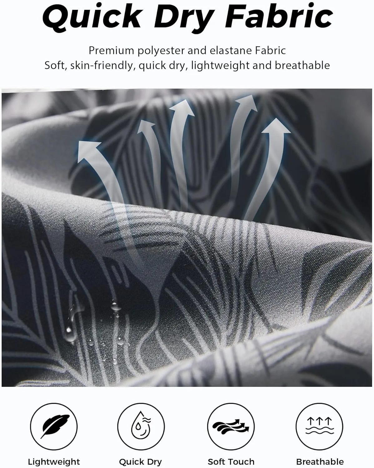 zeetoo Mens Swim Trunks with Compression Liner 5.5" Inseam Swim Shorts Quick Dry Shorts