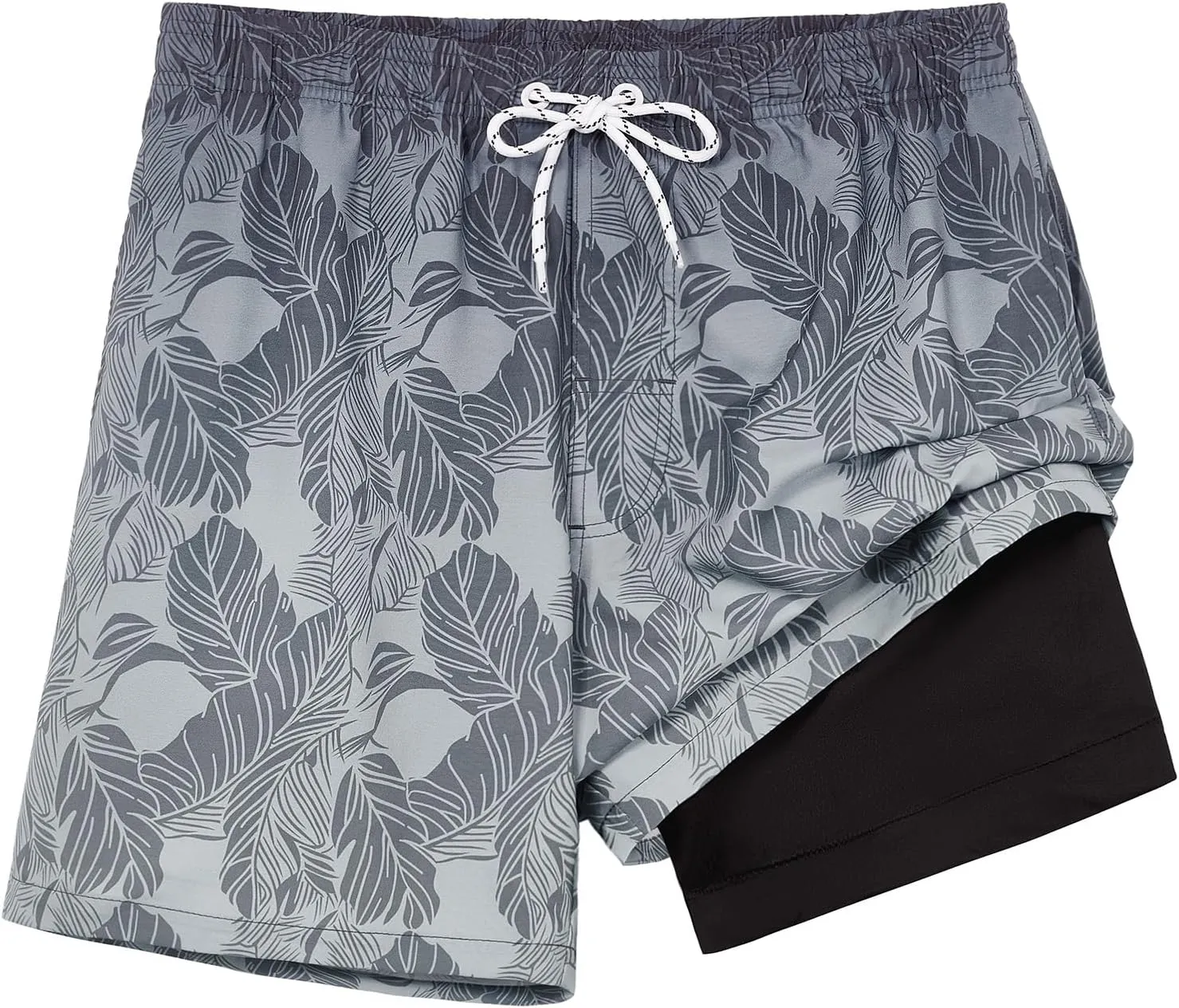 zeetoo Mens Swim Trunks with Compression Liner 5.5" Inseam Swim Shorts Quick Dry Shorts