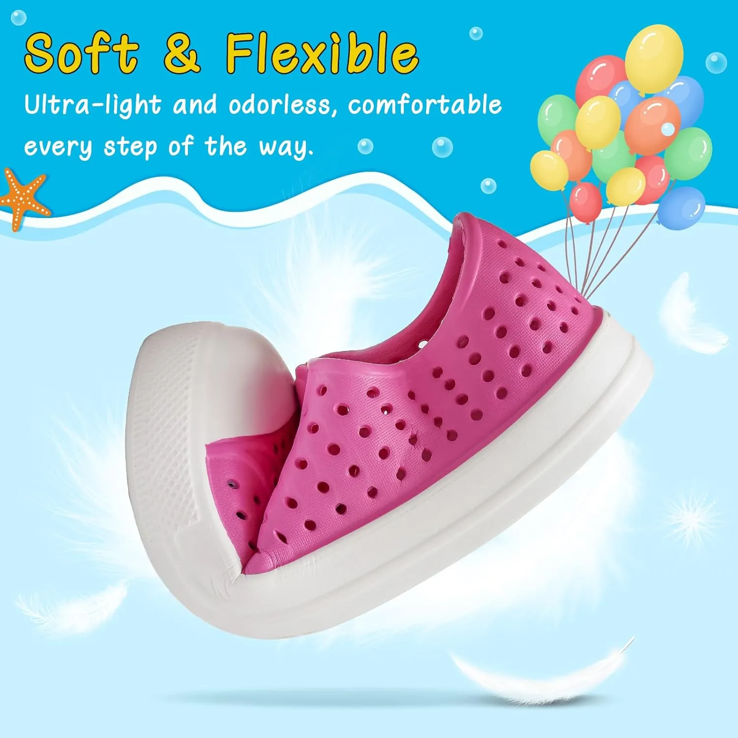ziitop Kids Toddler Water Shoes for Boys Girls Baby Sandals Sneakers Beach Garden Swim, Anti-Slip Breathable Quick Dry Lightweight Slip-on (Toddler/Little Kid/Big Kid)
