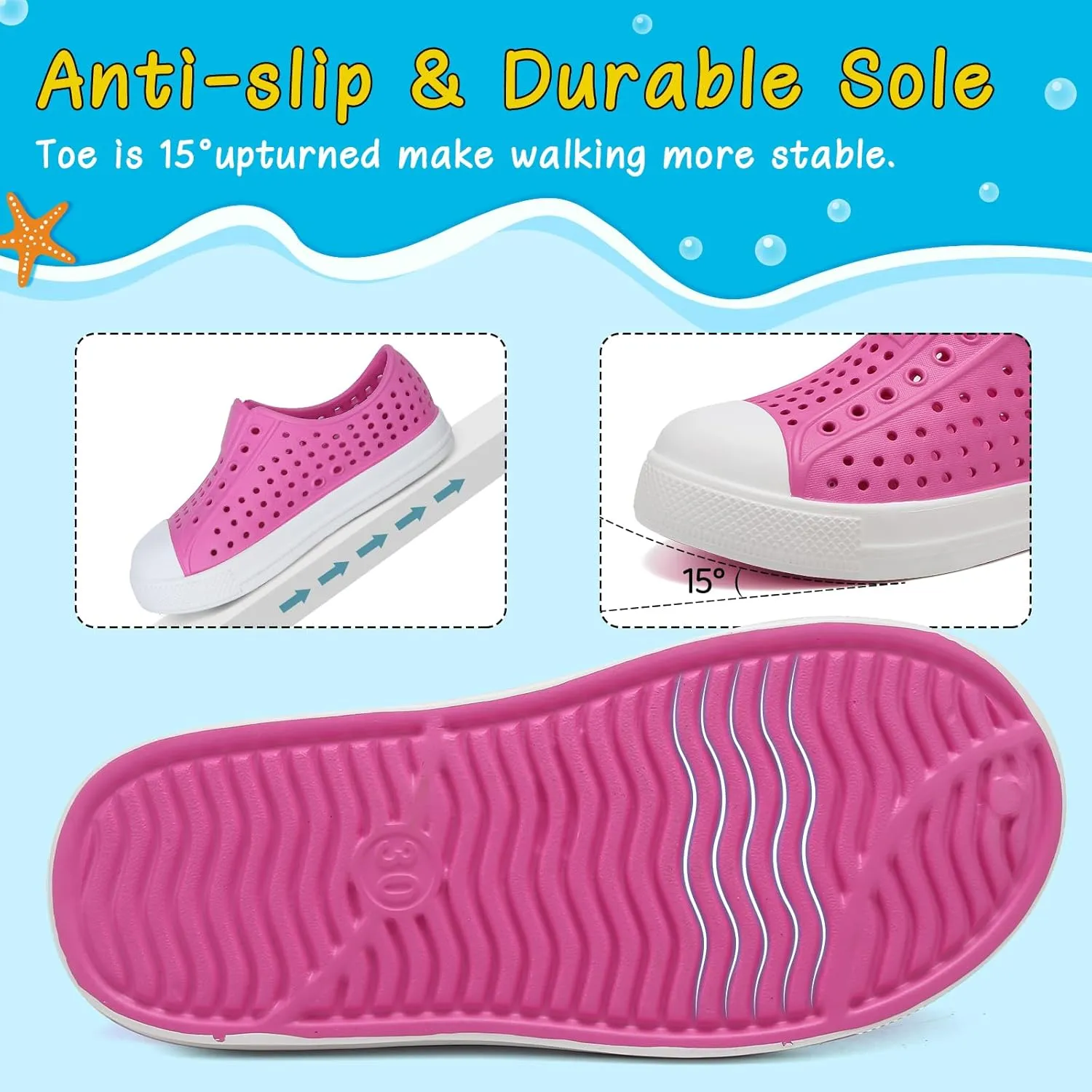 ziitop Kids Toddler Water Shoes for Boys Girls Baby Sandals Sneakers Beach Garden Swim, Anti-Slip Breathable Quick Dry Lightweight Slip-on (Toddler/Little Kid/Big Kid)